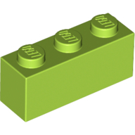 Lego kostka (kostička) 1x3, limetková (4122448, 4166093)